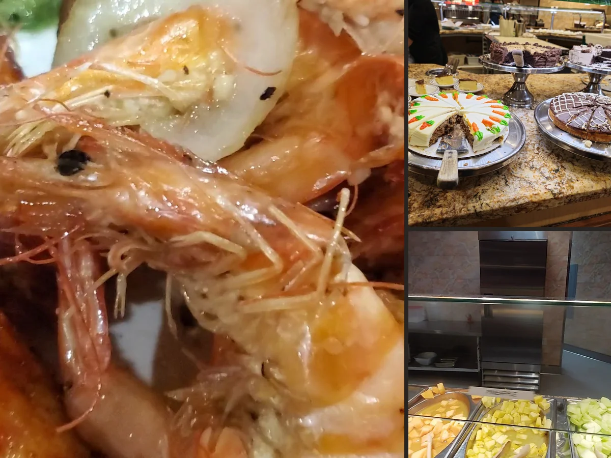 Counter service with assorted buffet dishes